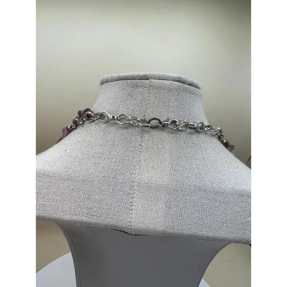 Double Strand Purple Shell Bead Necklace - Picture 9 of 10